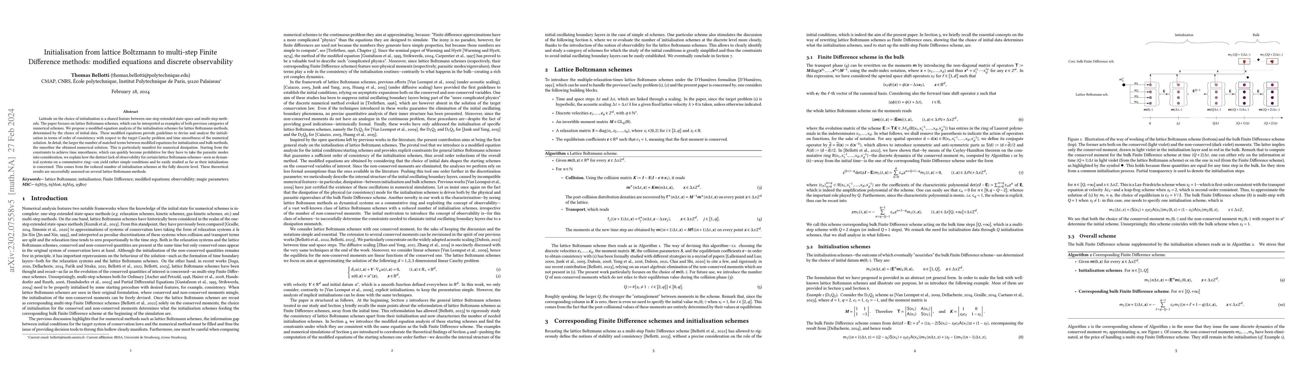 Thumbnail for Initialisation from lattice Boltzmann to multi-step Finite Difference
  methods: modified equations and discrete observability
