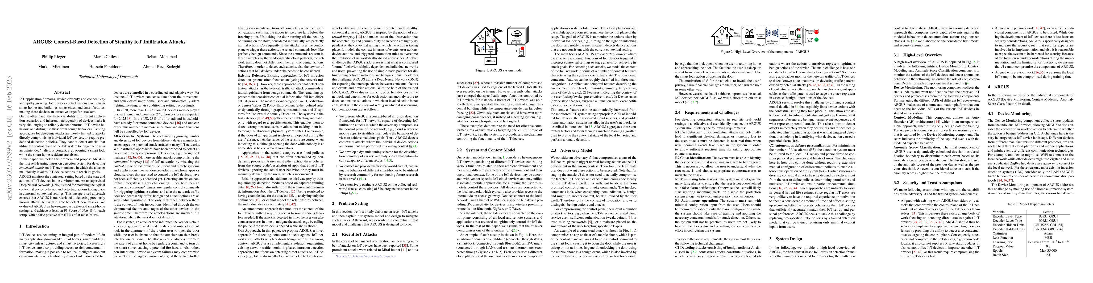 Thumbnail for ARGUS: Context-Based Detection of Stealthy IoT Infiltration Attacks