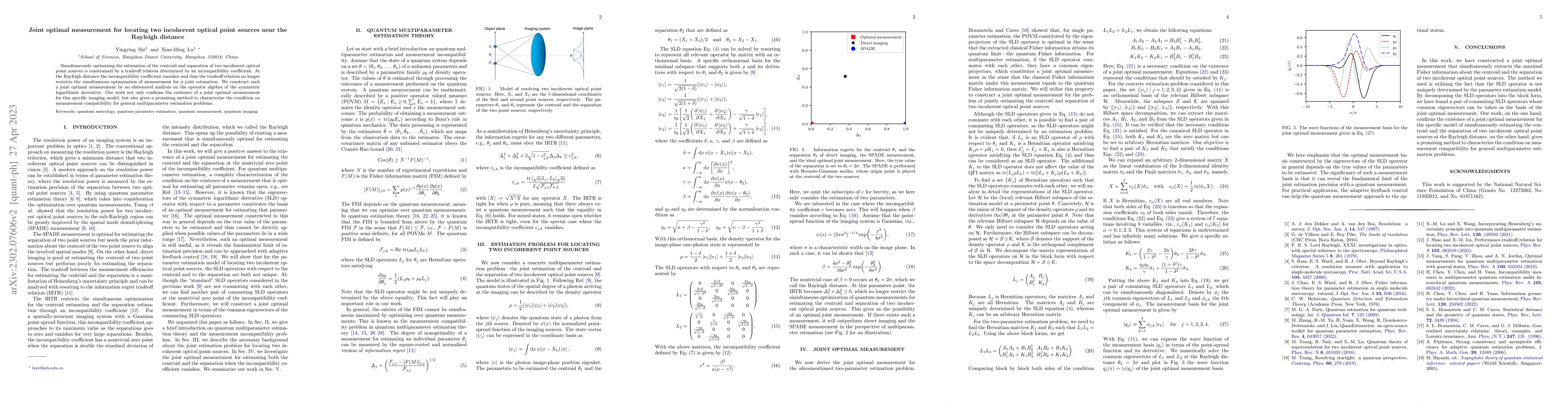Thumbnail for Joint optimal measurement for locating two incoherent optical point
  sources near the Rayleigh distance