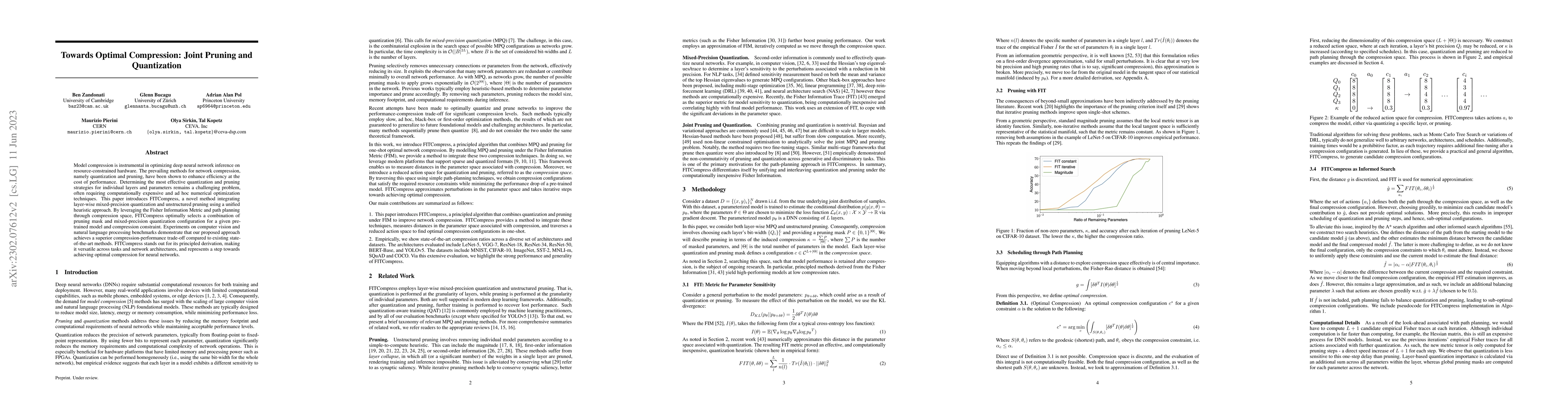 Thumbnail for Towards Optimal Compression: Joint Pruning and Quantization