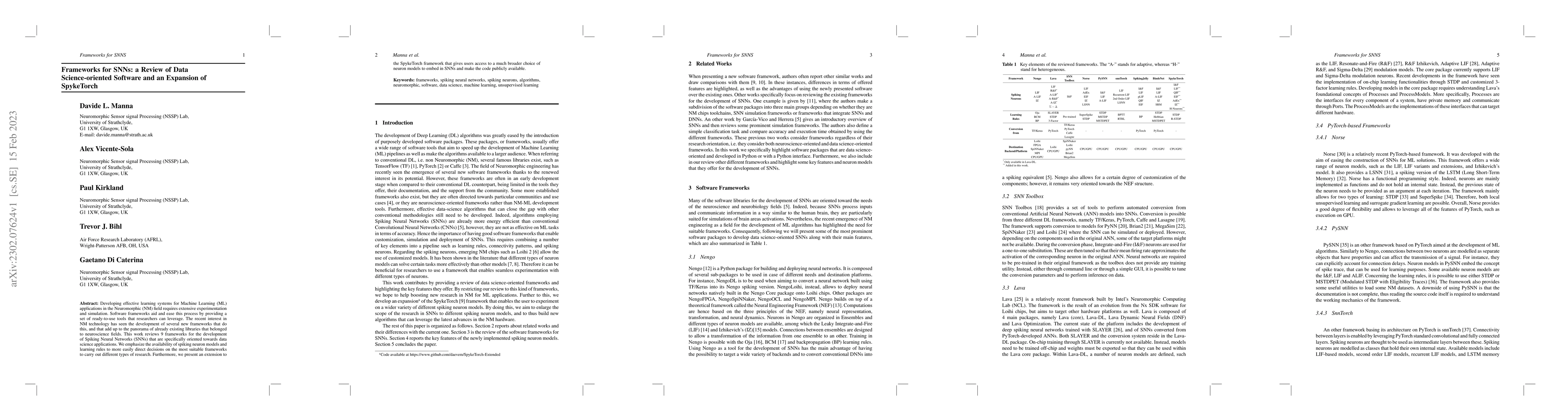 Thumbnail for Frameworks for SNNs: a Review of Data Science-oriented Software and an
  Expansion of SpykeTorch