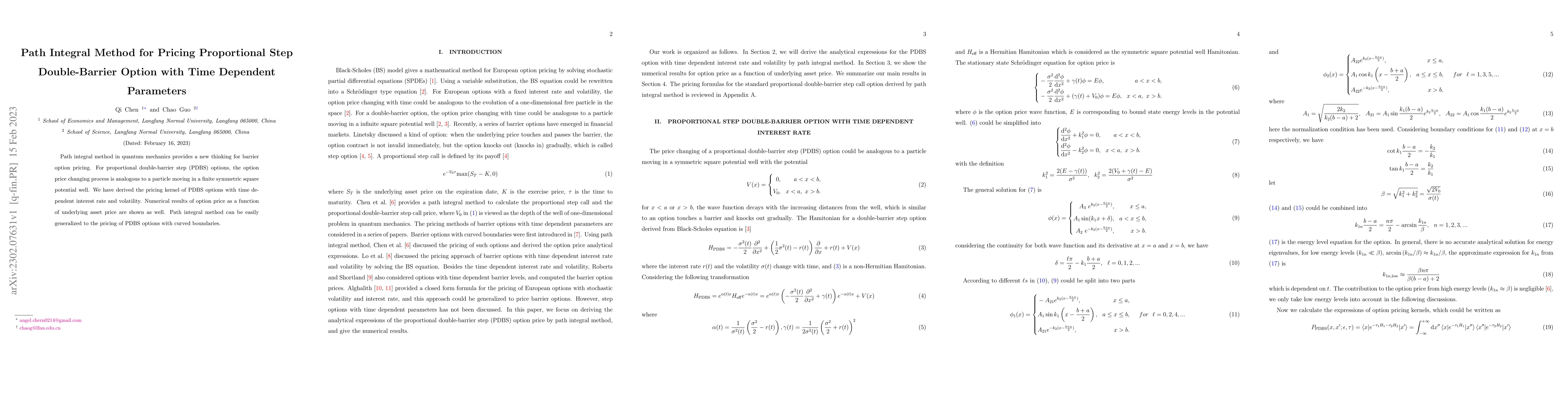 Thumbnail for Path Integral Method for Pricing Proportional Step Double-Barrier Option
  with Time Dependent Parameters