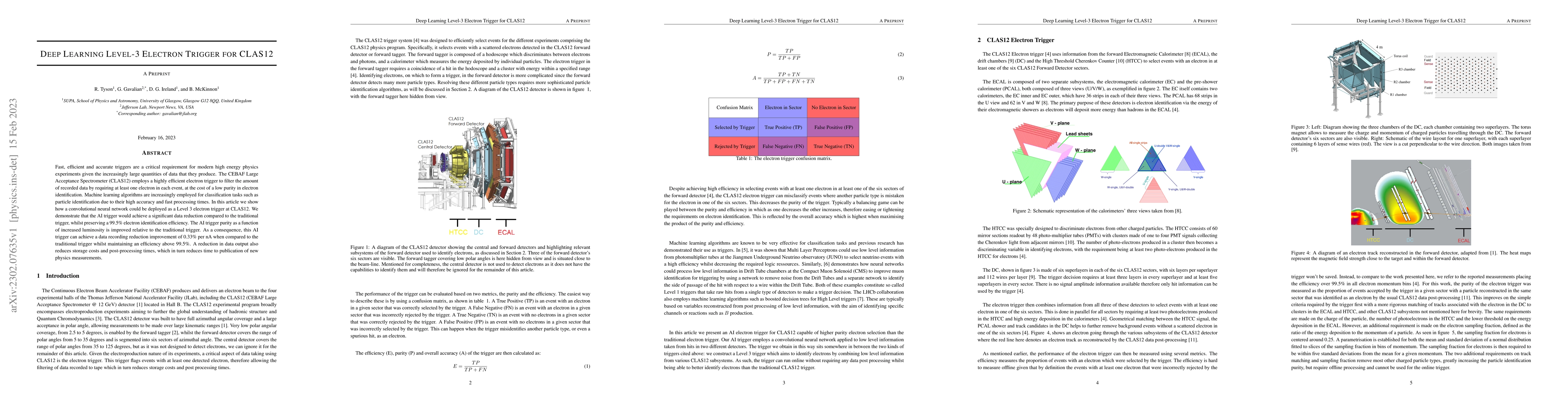 Thumbnail for Deep Learning Level-3 Electron Trigger for CLAS12