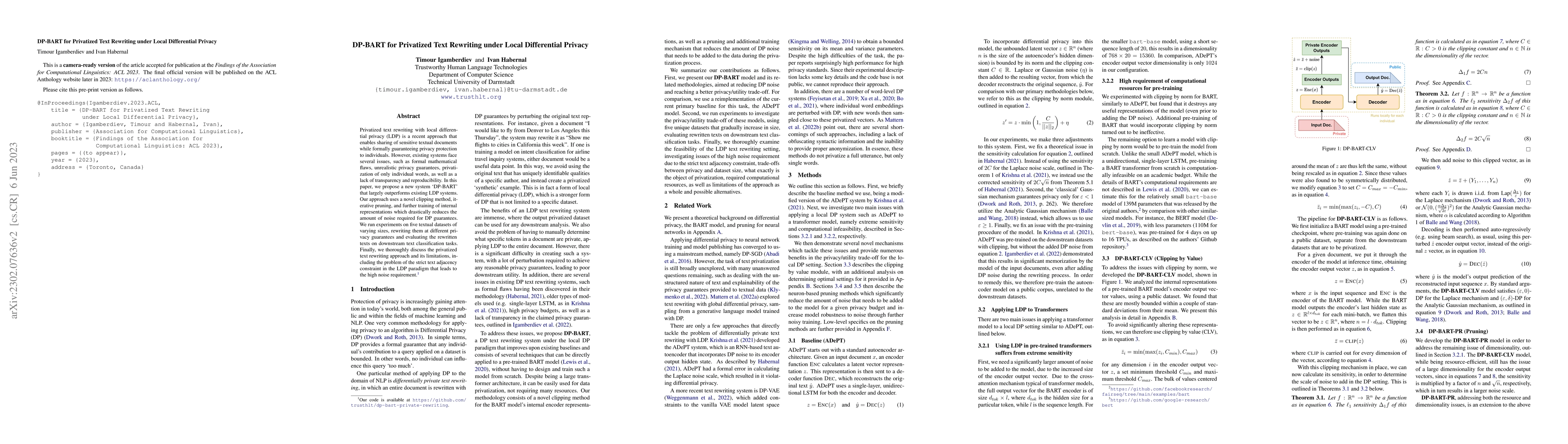 Thumbnail for DP-BART for Privatized Text Rewriting under Local Differential Privacy