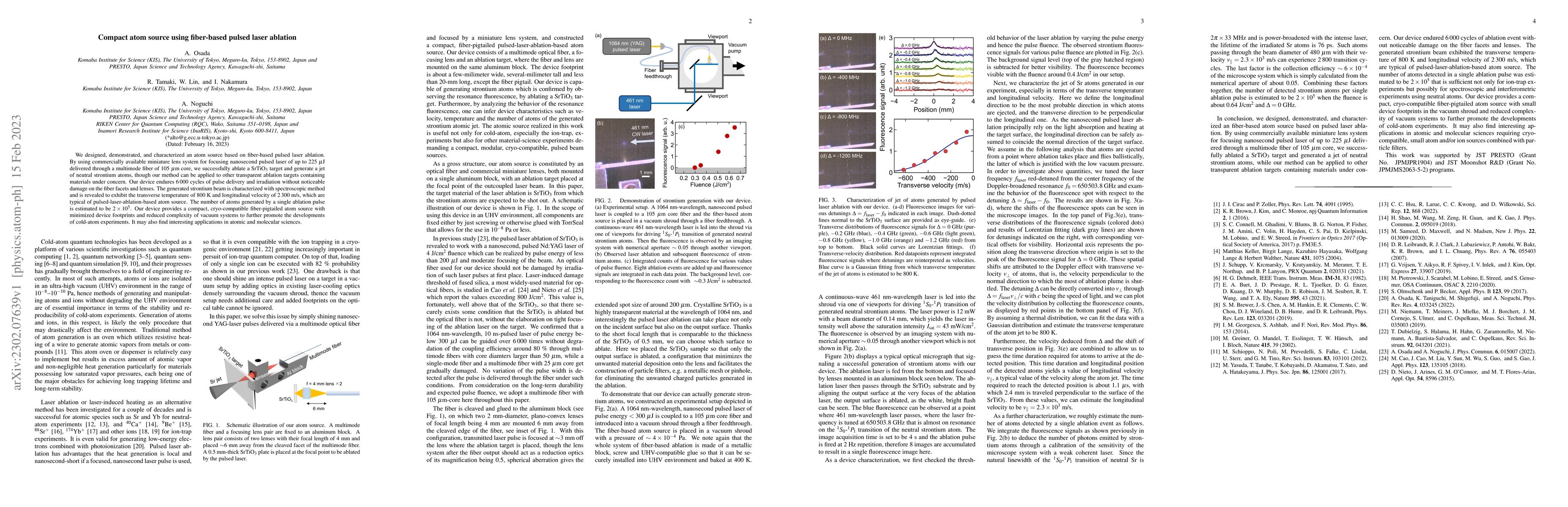 Thumbnail for Compact atom source using fiber-based pulsed laser ablation