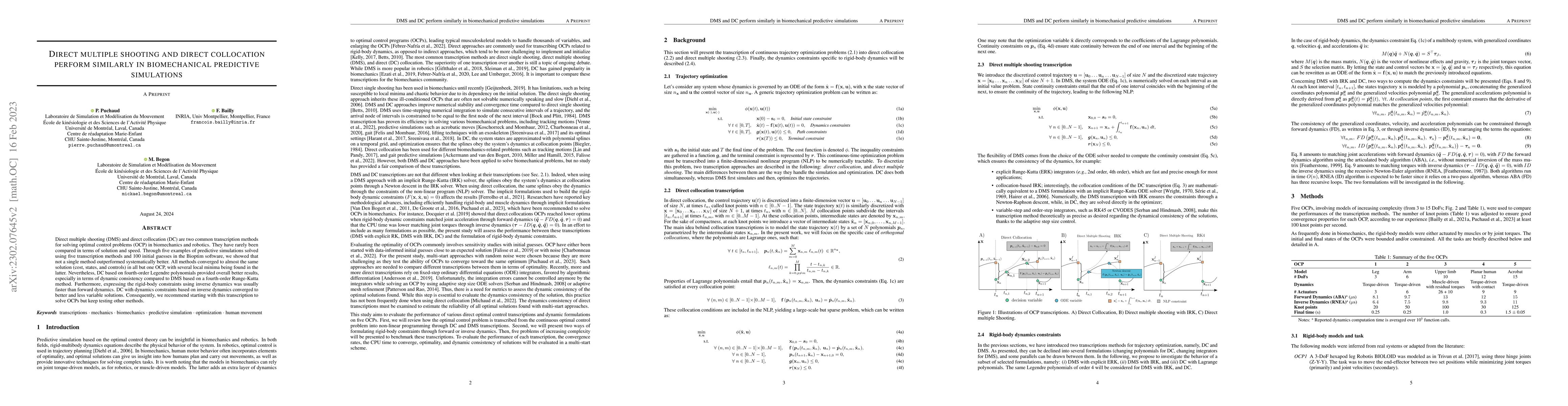 Thumbnail for Direct multiple shooting and direct collocation perform similarly in
  biomechanical predictive simulations