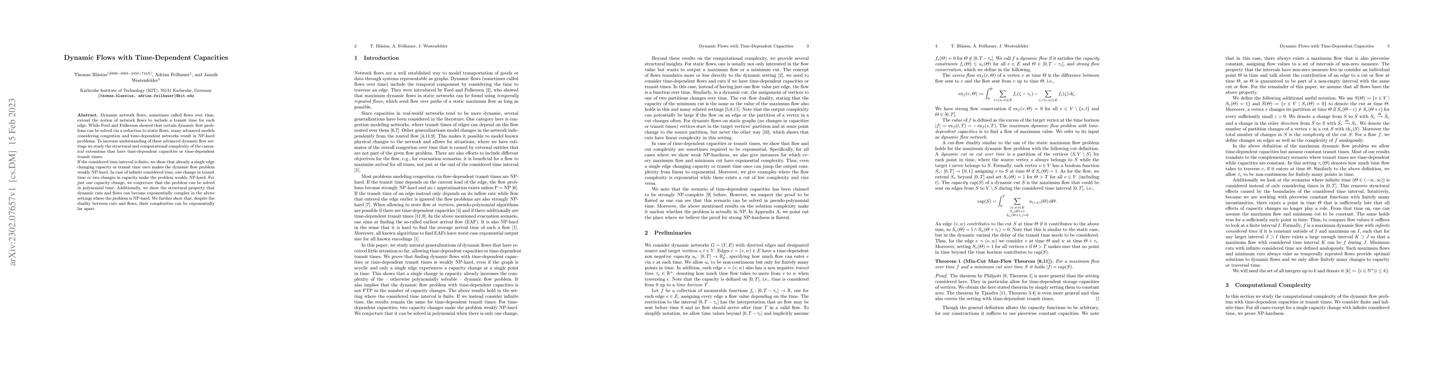 Thumbnail for Dynamic Flows with Time-Dependent Capacities