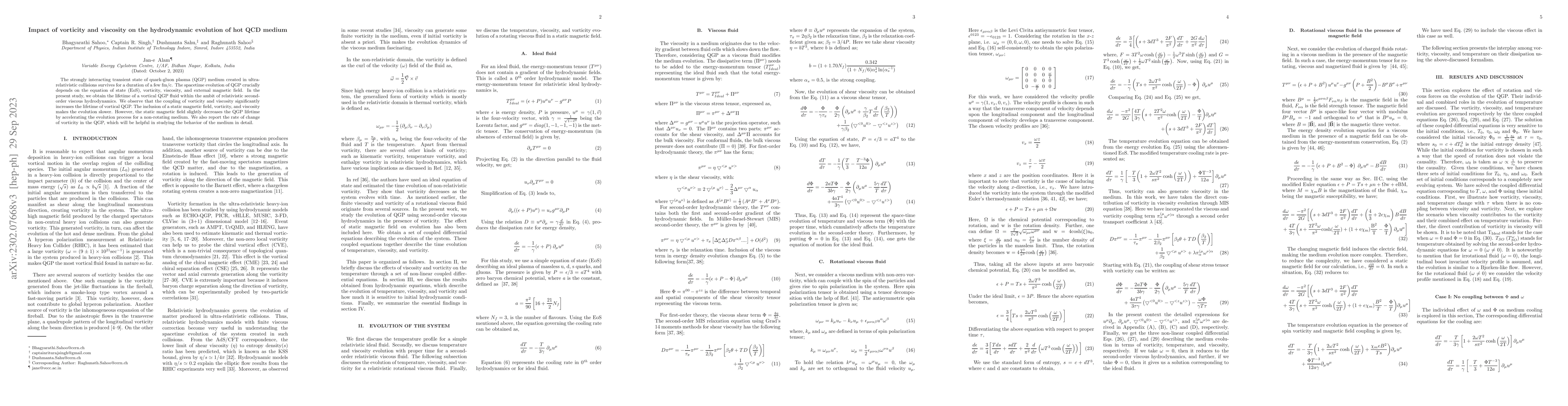 Thumbnail for Impact of vorticity and viscosity on the hydrodynamic evolution of hot
  QCD medium