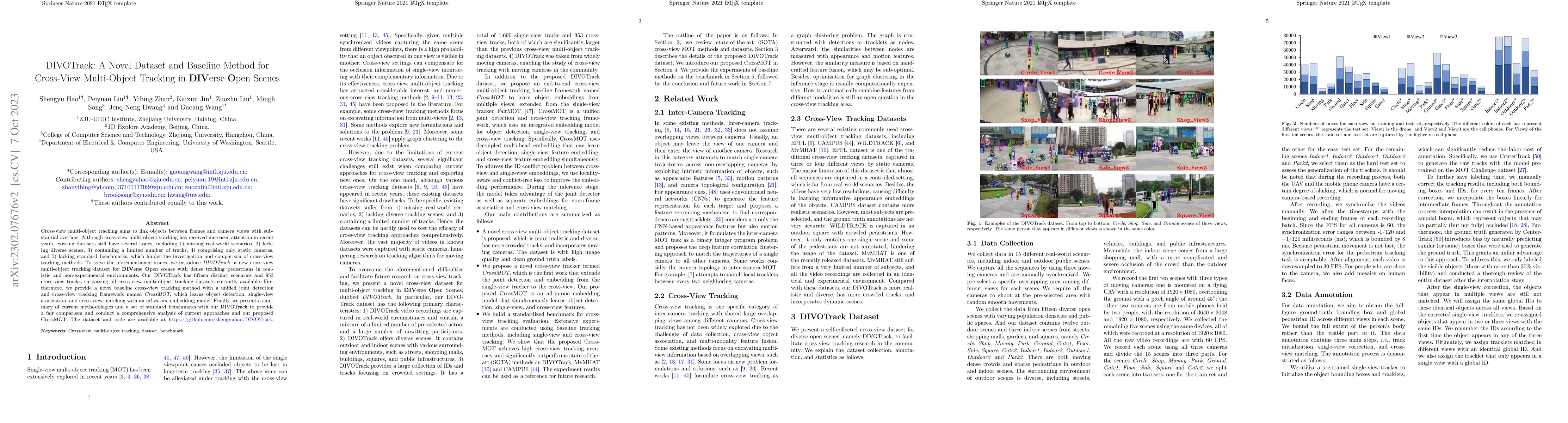 Thumbnail for DIVOTrack: A Novel Dataset and Baseline Method for Cross-View
  Multi-Object Tracking in DIVerse Open Scenes