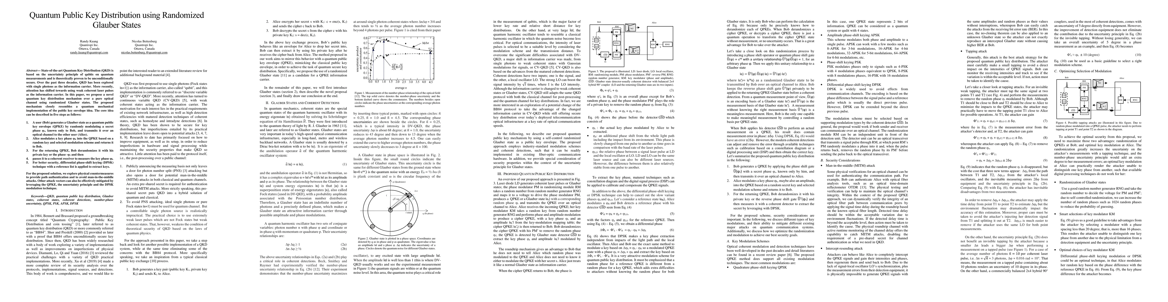 Thumbnail for Quantum Public Key Distribution using Randomized Glauber States