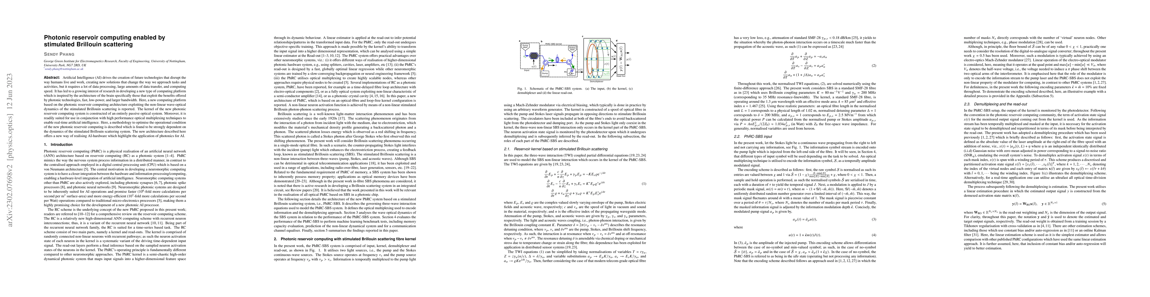 Thumbnail for Photonic reservoir computing enabled by stimulated Brillouin scattering