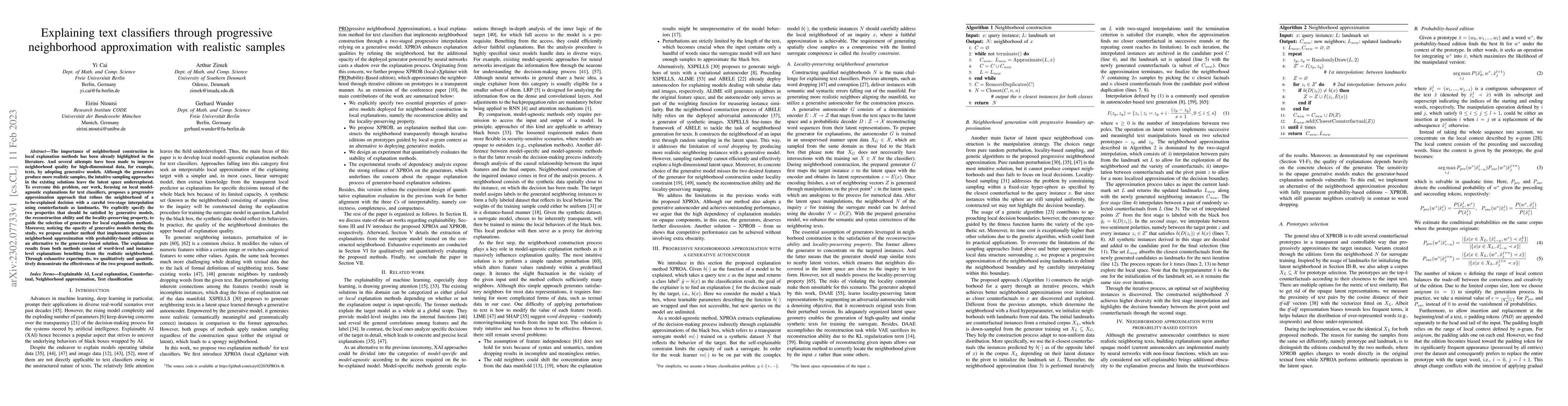 Thumbnail for Explaining text classifiers through progressive neighborhood
  approximation with realistic samples