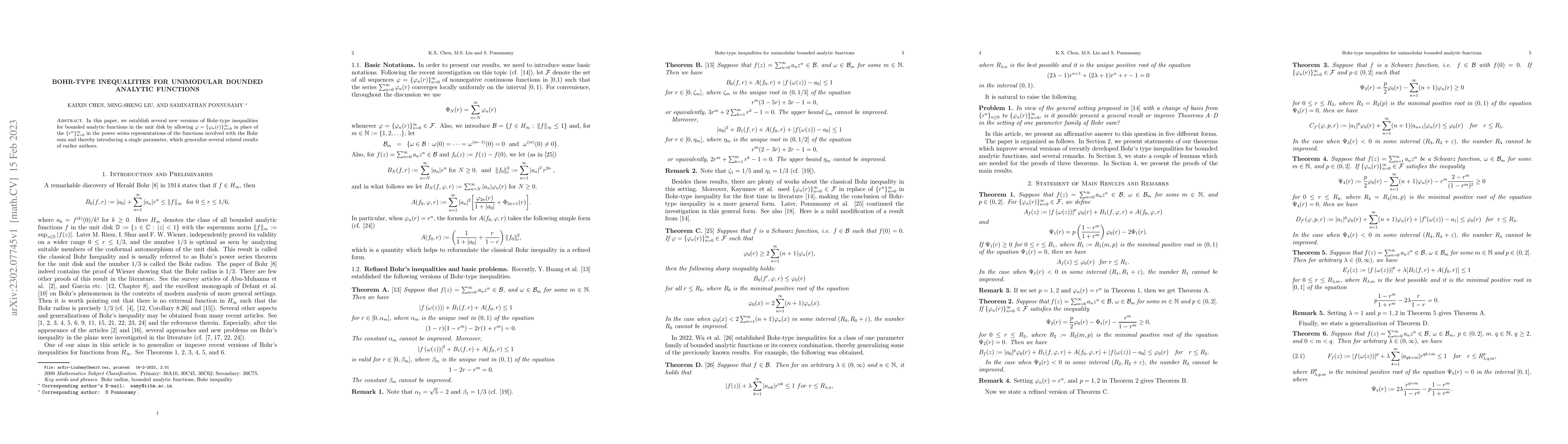 Thumbnail for Bohr-type inequalities for unimodular bounded analytic functions