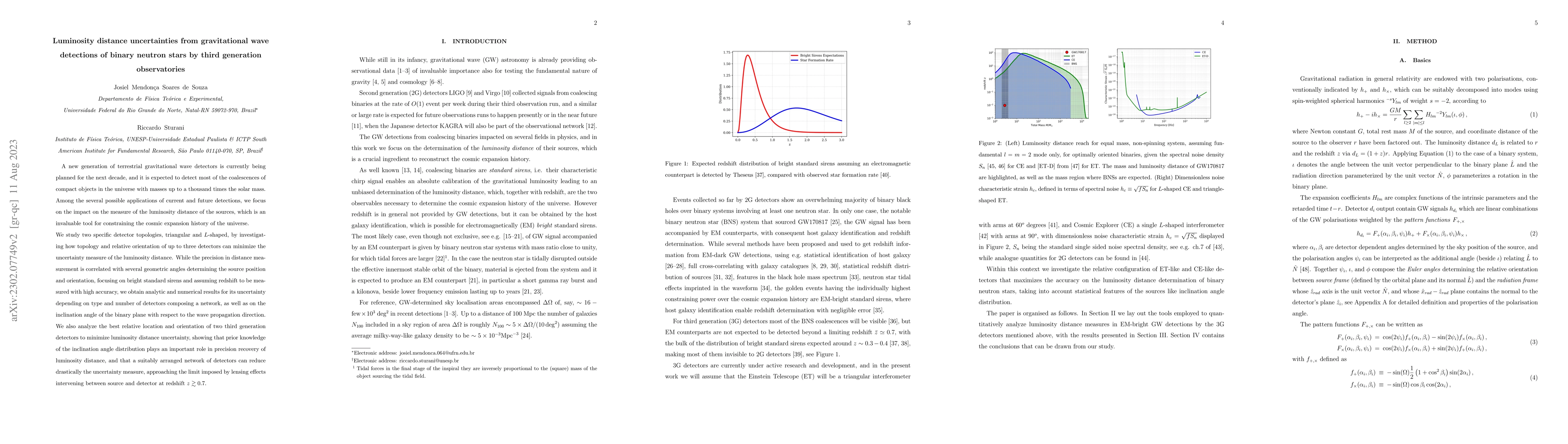 Thumbnail for Luminosity distance uncertainties from gravitational wave detections by
  third generation observatories