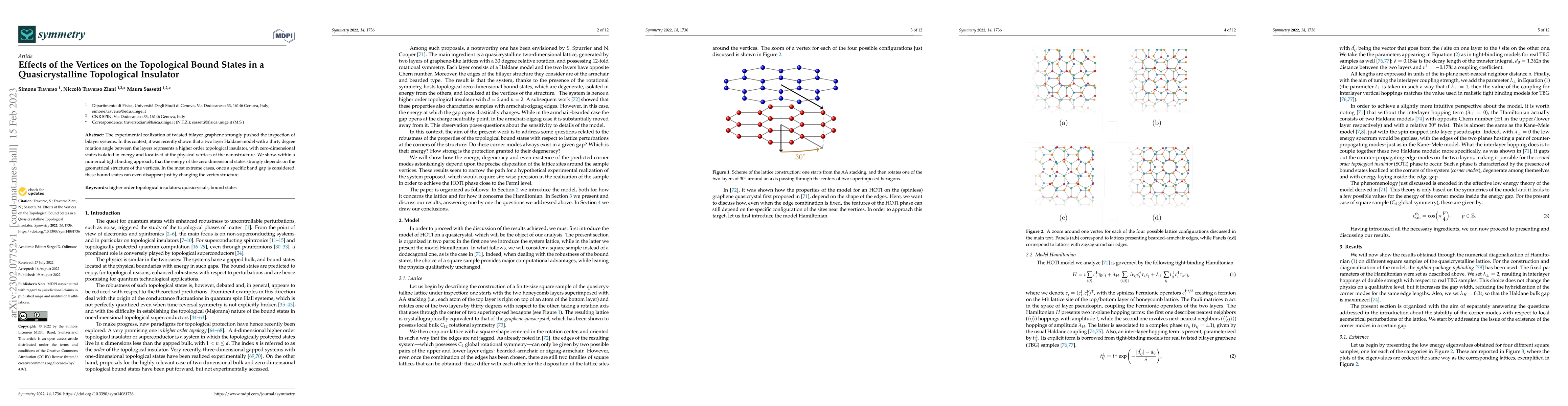 Thumbnail for Effects of the Vertices on the Topological Bound States in a
  Quasicrystalline Topological Insulator