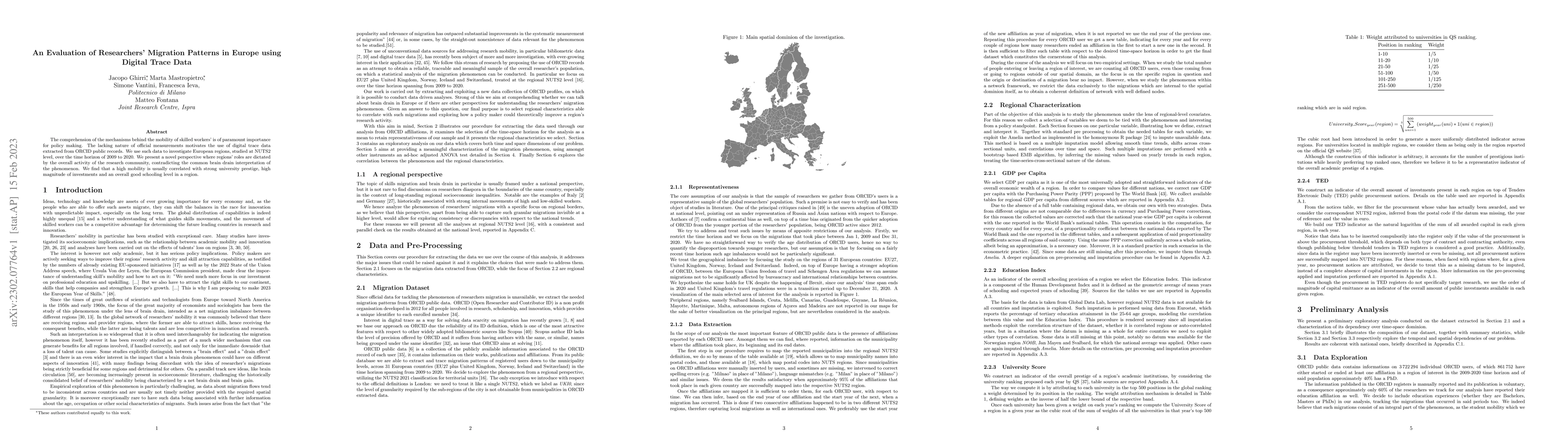 Thumbnail for An Evaluation of Researchers' Migration Patterns in Europe using Digital
  Trace Data