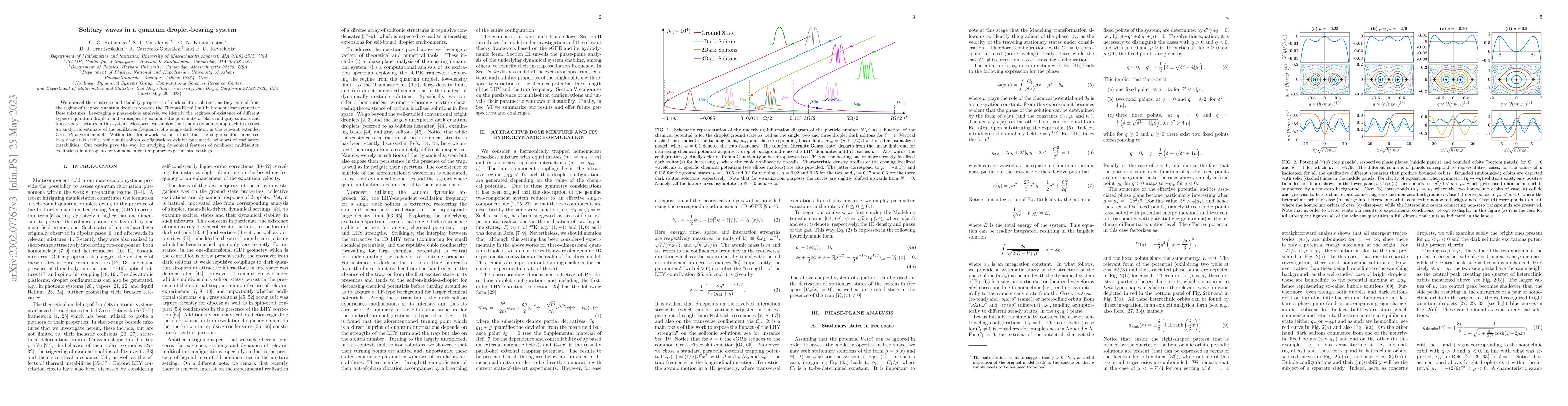 Thumbnail for Solitary waves in a quantum droplet-bearing system