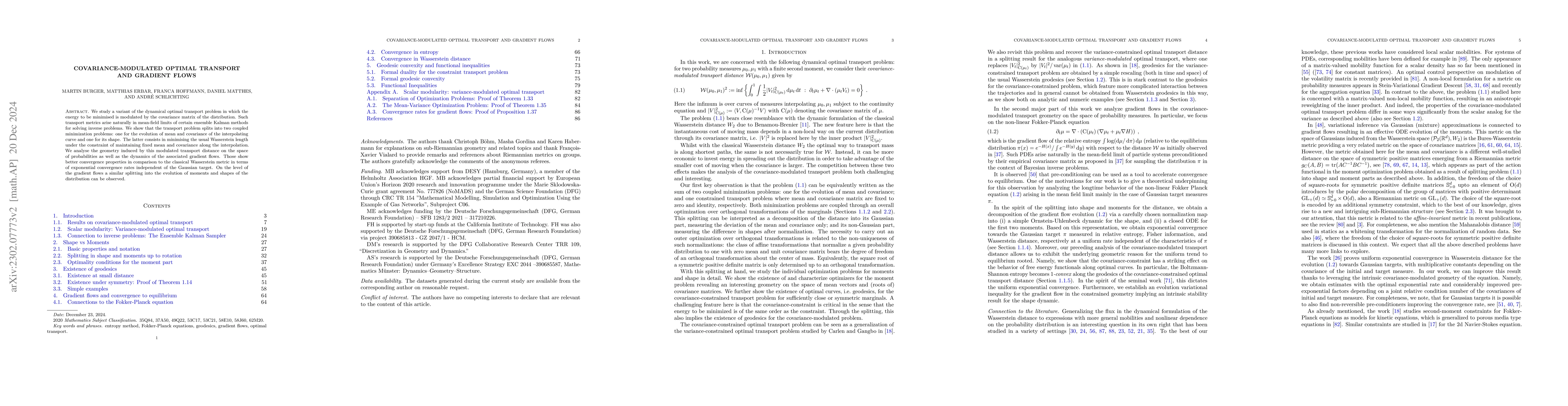 Thumbnail for Covariance-modulated optimal transport and gradient flows
