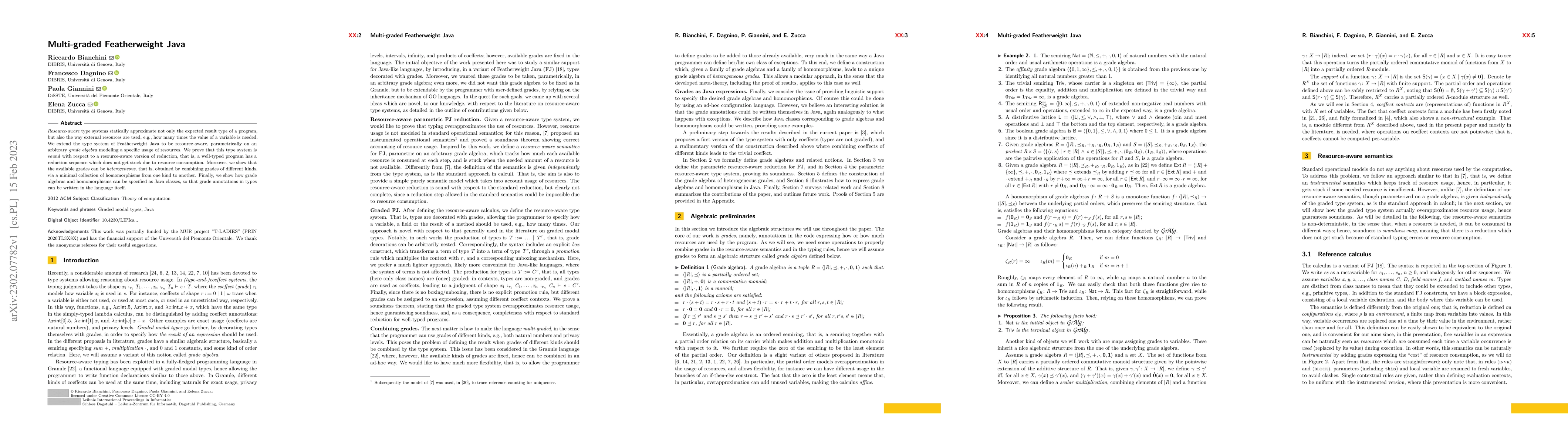 Thumbnail for Multi-graded Featherweight Java