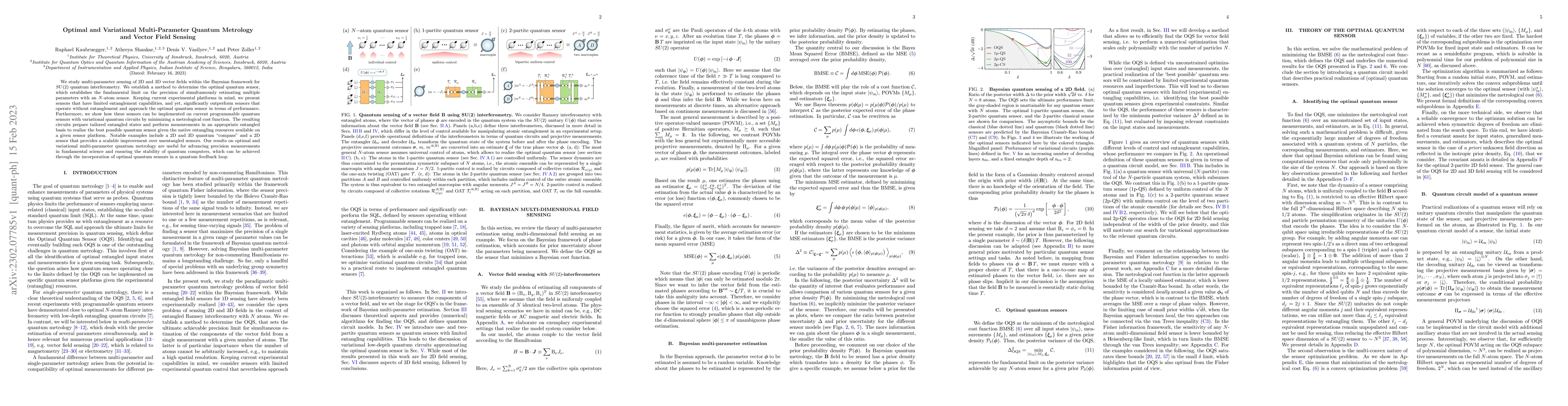 Thumbnail for Optimal and Variational Multi-Parameter Quantum Metrology and Vector
  Field Sensing