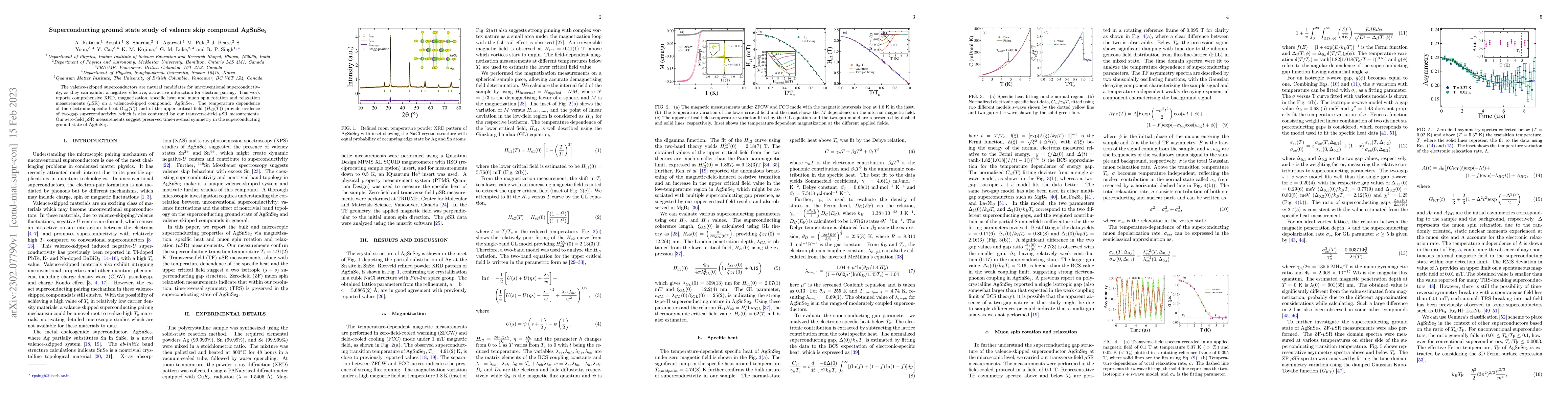 Thumbnail for Superconducting ground state study of valence skip compound AgSnSe$_2$