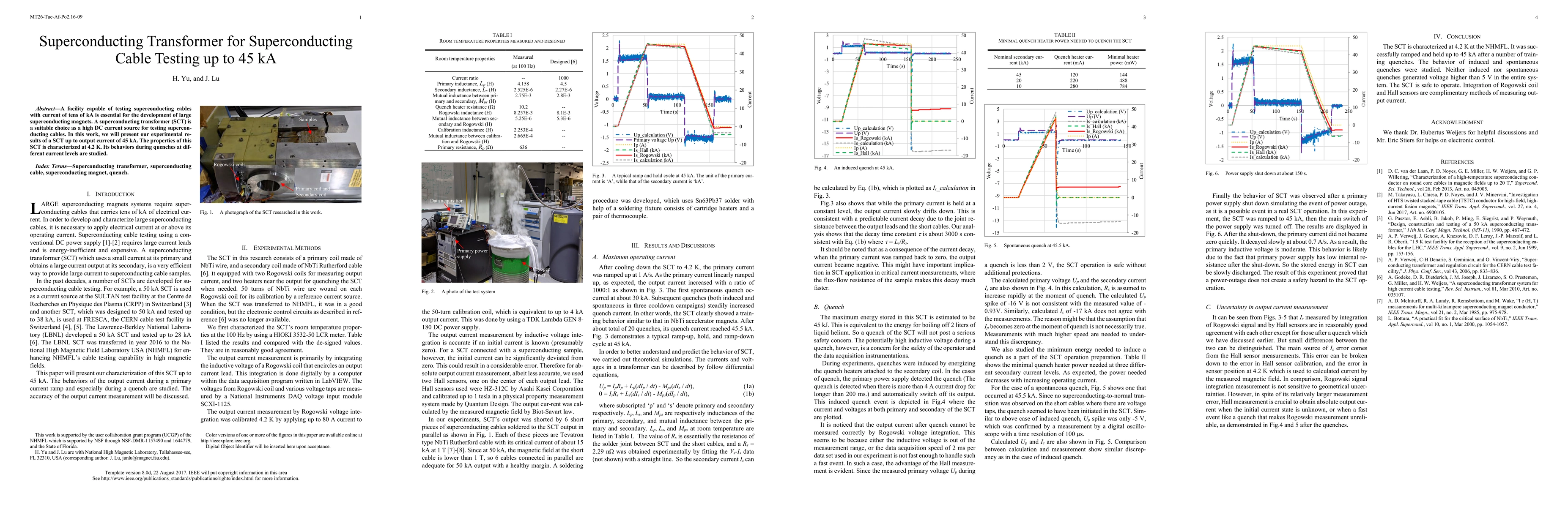 Thumbnail for Superconducting Transformer for Superconducting Cable Testing up to 45
  kA
