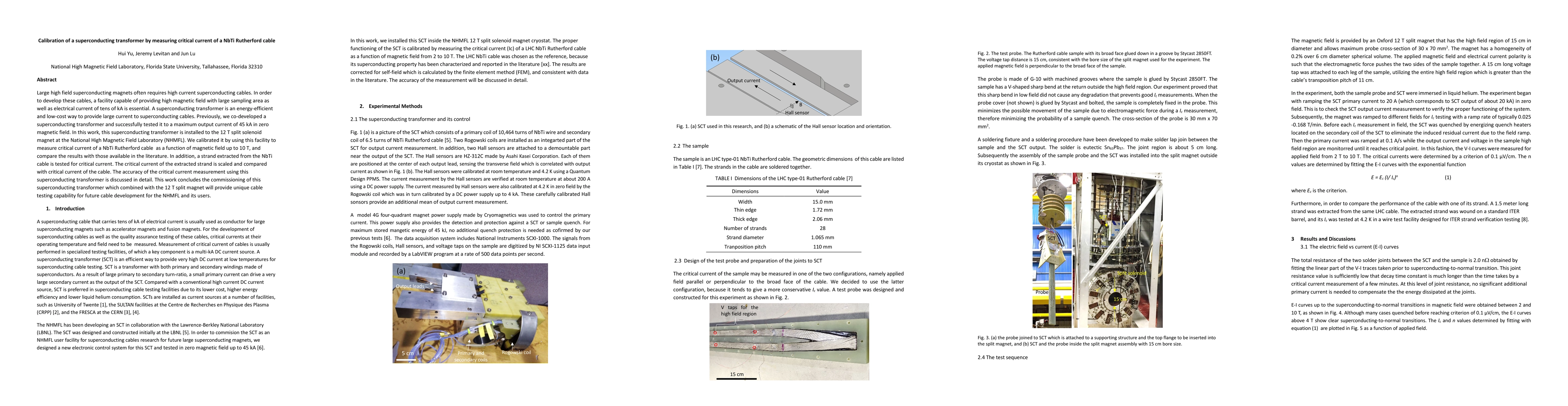 Thumbnail for Calibration of a superconducting transformer by measuring critical
  current of a NbTi Rutherford cable