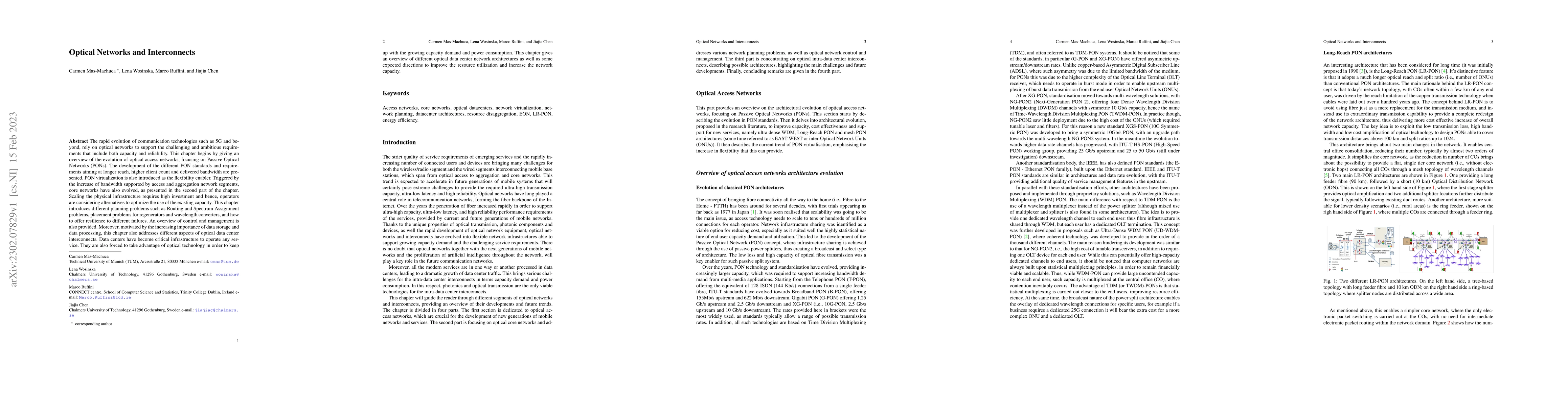 Thumbnail for Optical Networks and Interconnects