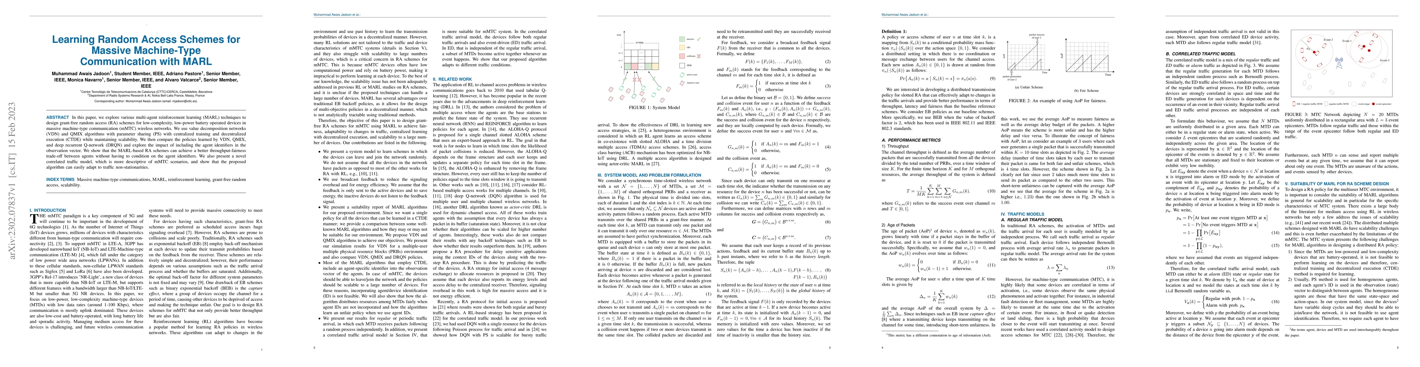 Thumbnail for Learning Random Access Schemes for Massive Machine-Type Communication
  with MARL