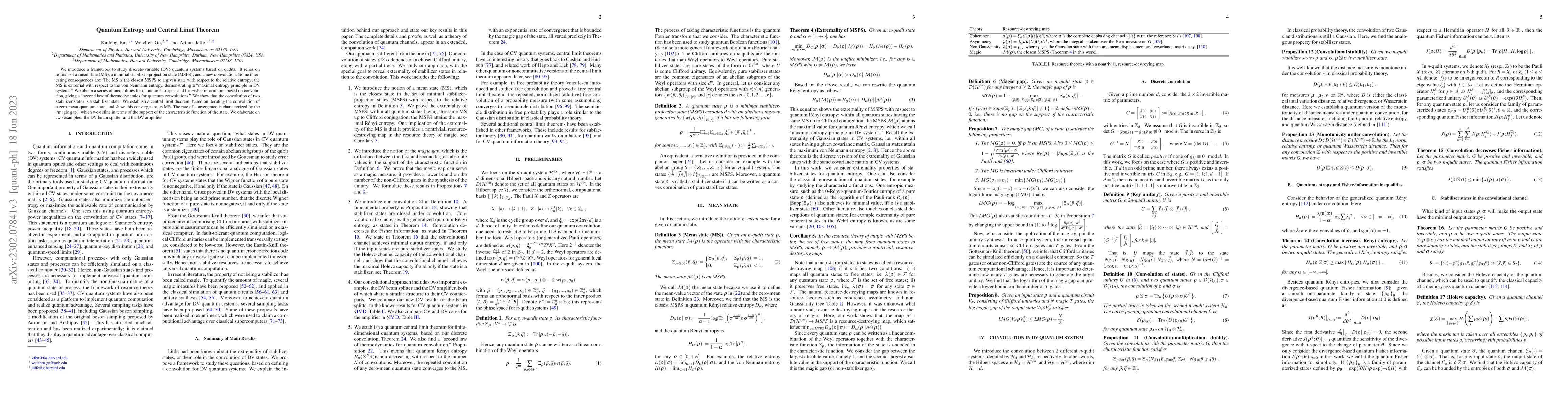 Thumbnail for Quantum Entropy and Central Limit Theorem