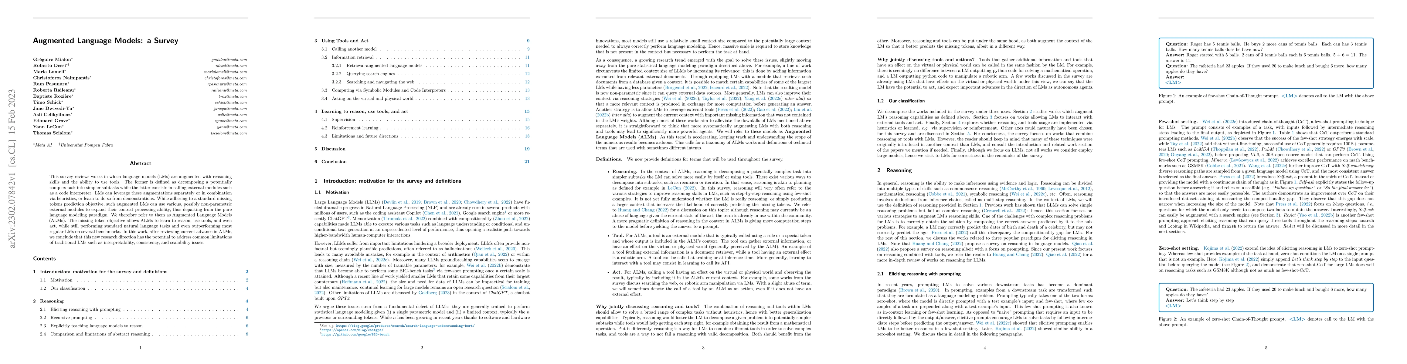 Thumbnail for Augmented Language Models: a Survey