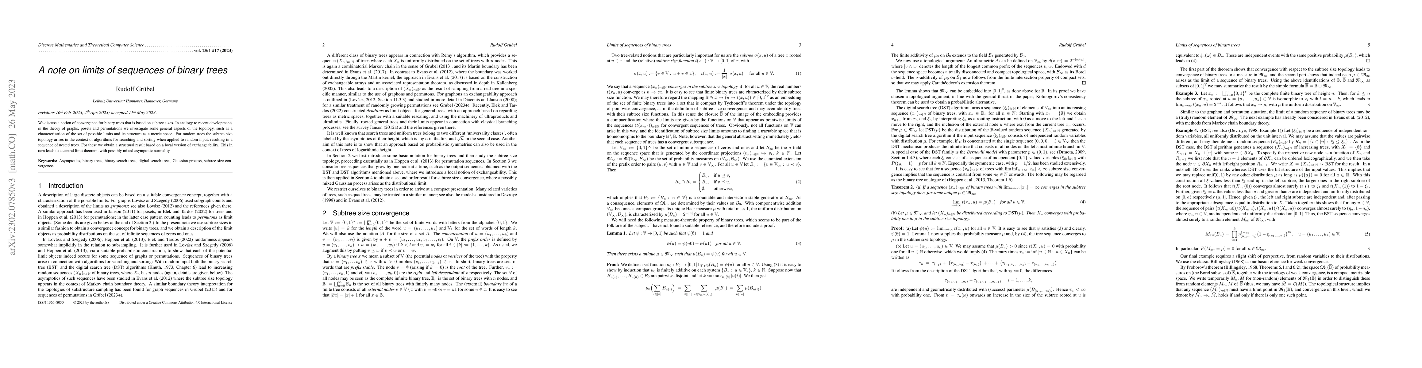 Thumbnail for A note on limits of sequences of binary trees