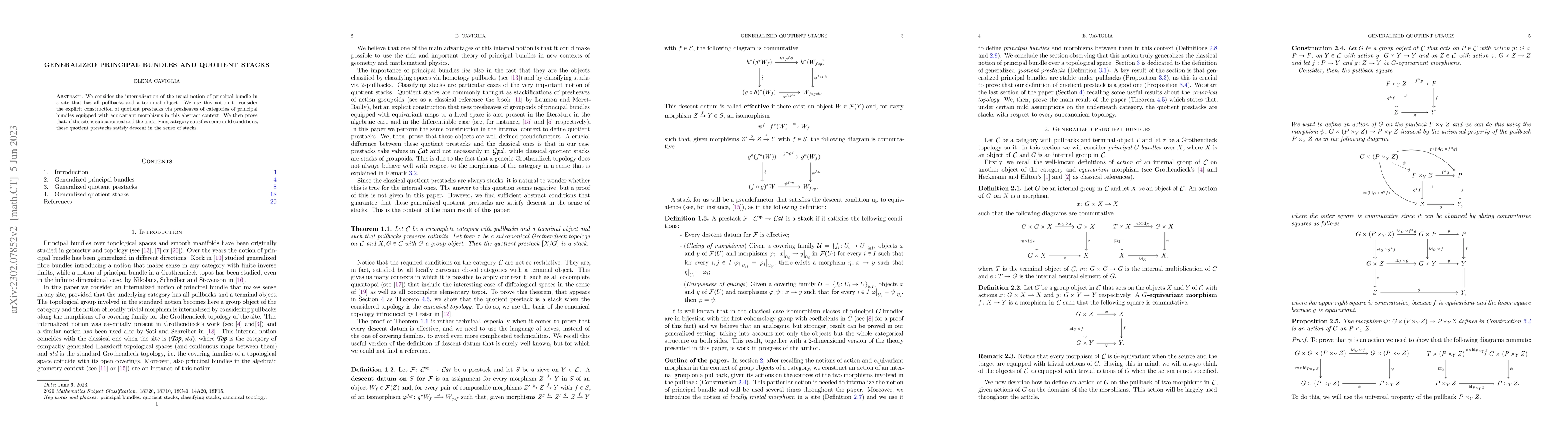 Thumbnail for Generalized principal bundles and quotient stacks