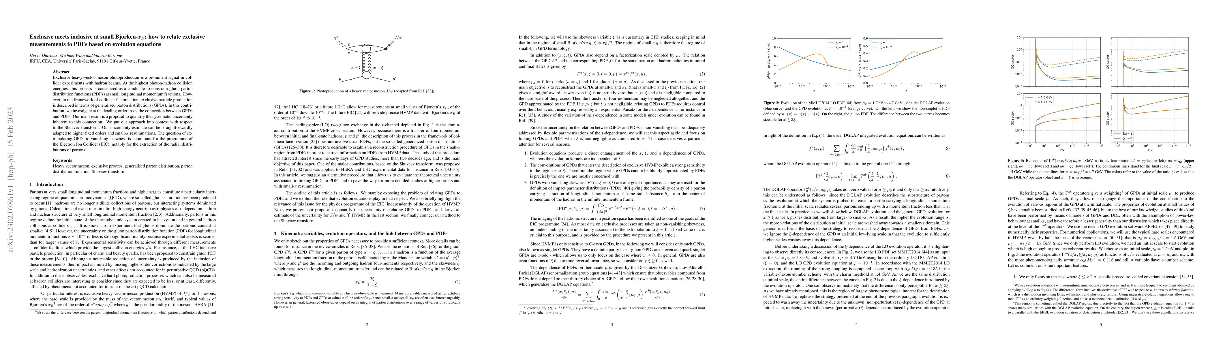 Thumbnail for Exclusive meets inclusive at small Bjorken-$x_B$: how to relate
  exclusive measurements to PDFs based on evolution equations