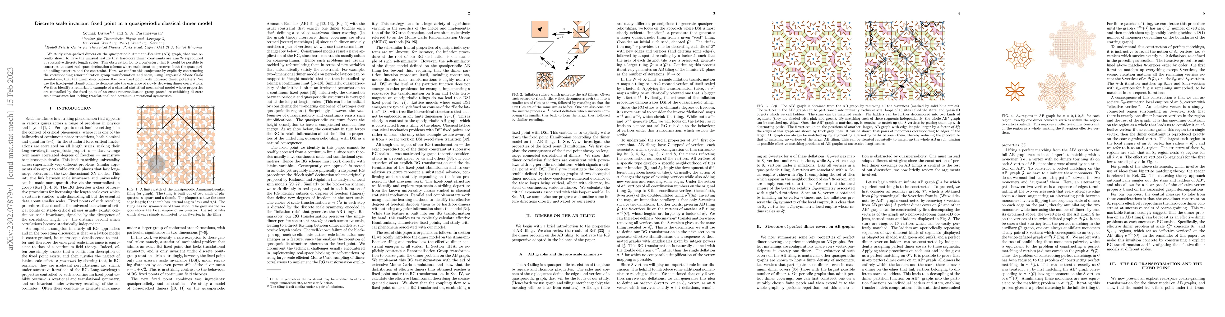 Thumbnail for Discrete scale invariant fixed point in a quasiperiodic classical dimer
  model