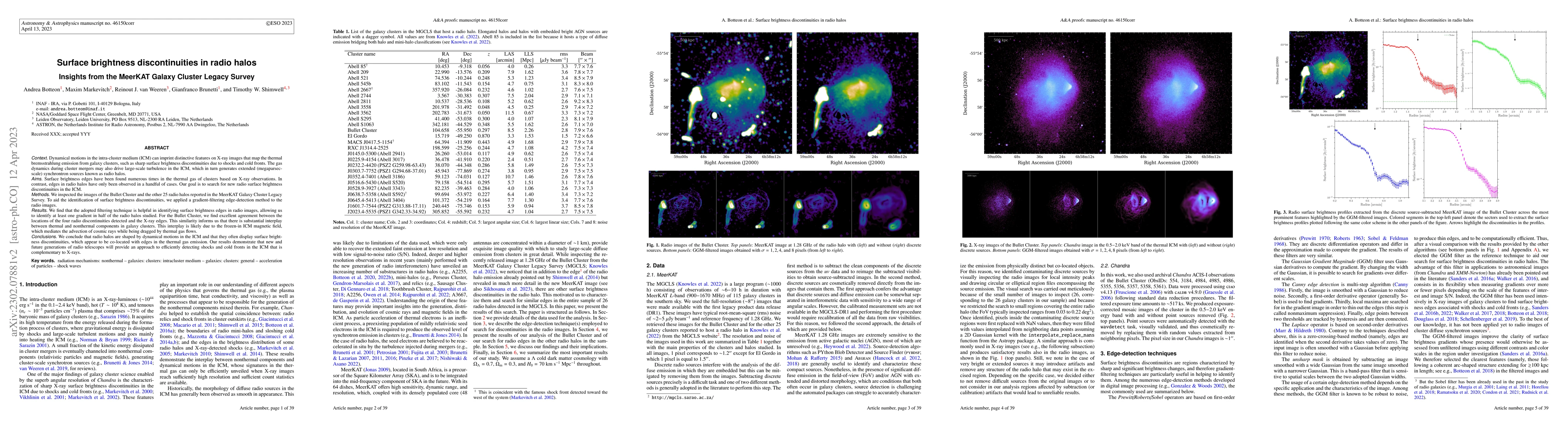Thumbnail for Surface brightness discontinuities in radio halos. Insights from the
  MeerKAT Galaxy Cluster Legacy Survey