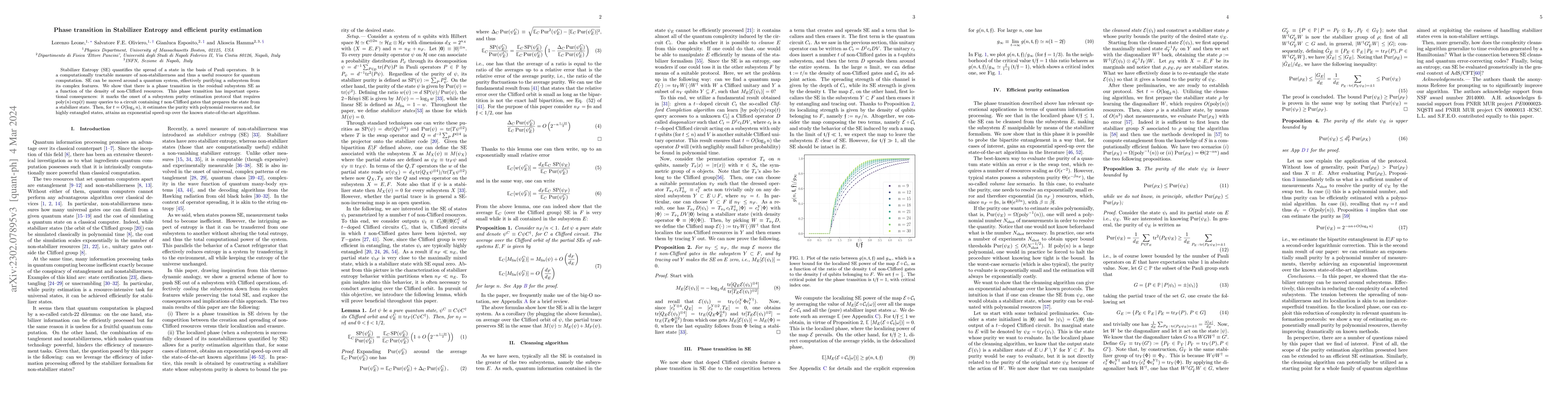 Thumbnail for Phase transition in Stabilizer Entropy and efficient purity estimation