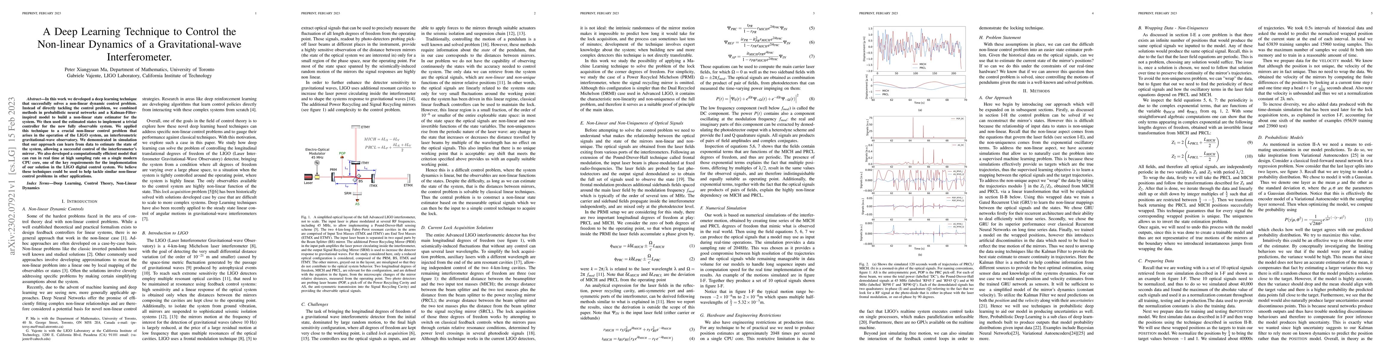 Thumbnail for A Deep Learning Technique to Control the Non-linear Dynamics of a
  Gravitational-wave Interferometer