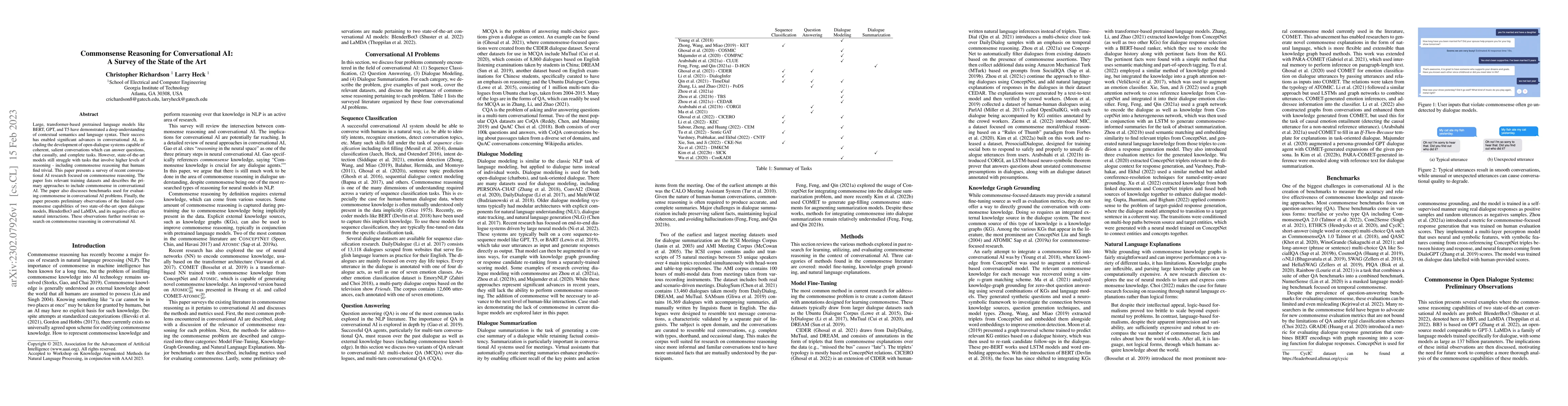Thumbnail for Commonsense Reasoning for Conversational AI: A Survey of the State of
  the Art