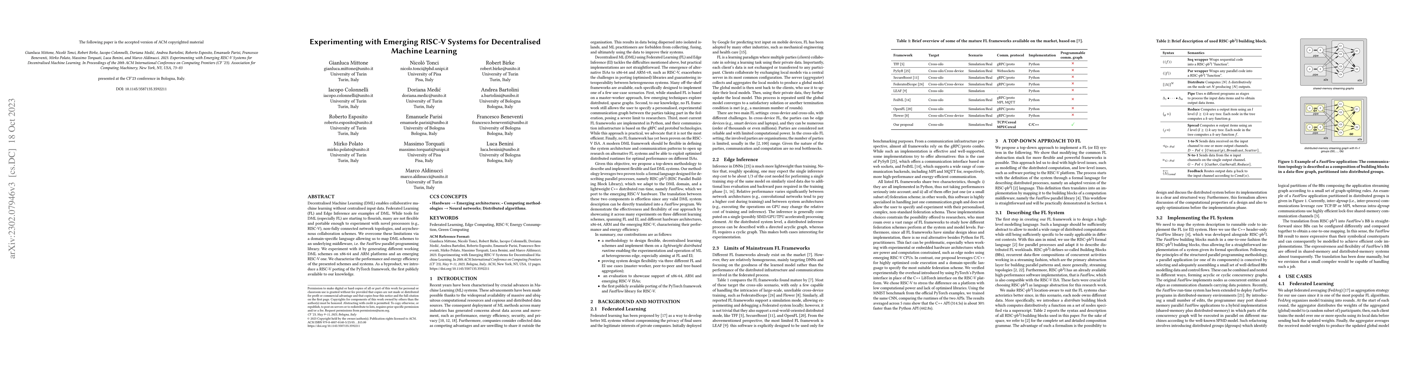 Thumbnail for Experimenting with Emerging RISC-V Systems for Decentralised Machine
  Learning
