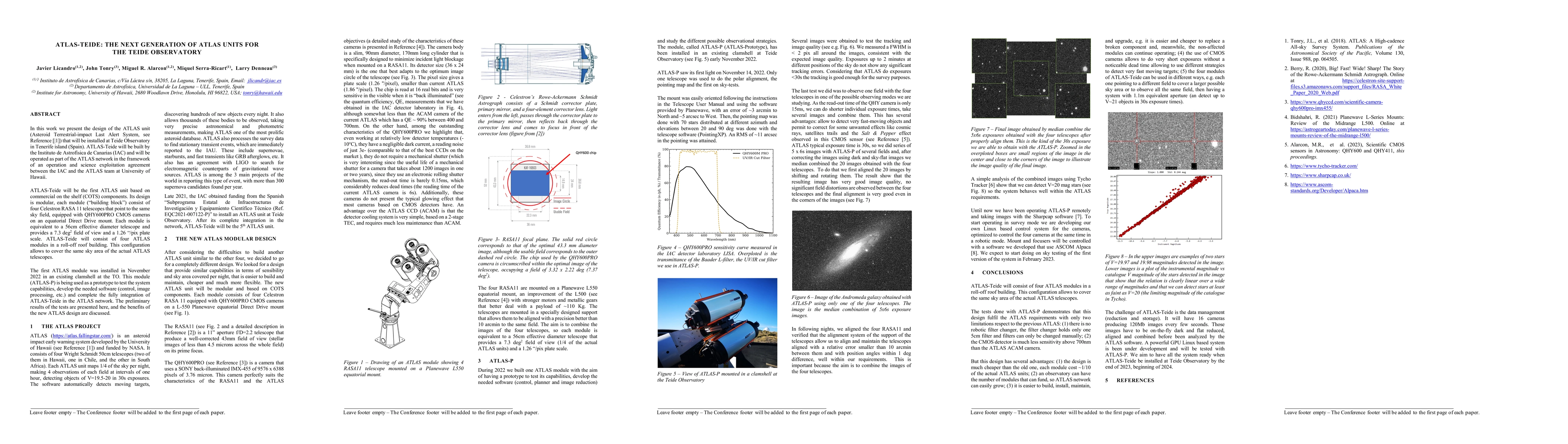 Thumbnail for ATLAS-TEIDE: The next generations of ATLAS units for the Teide
  Observatory