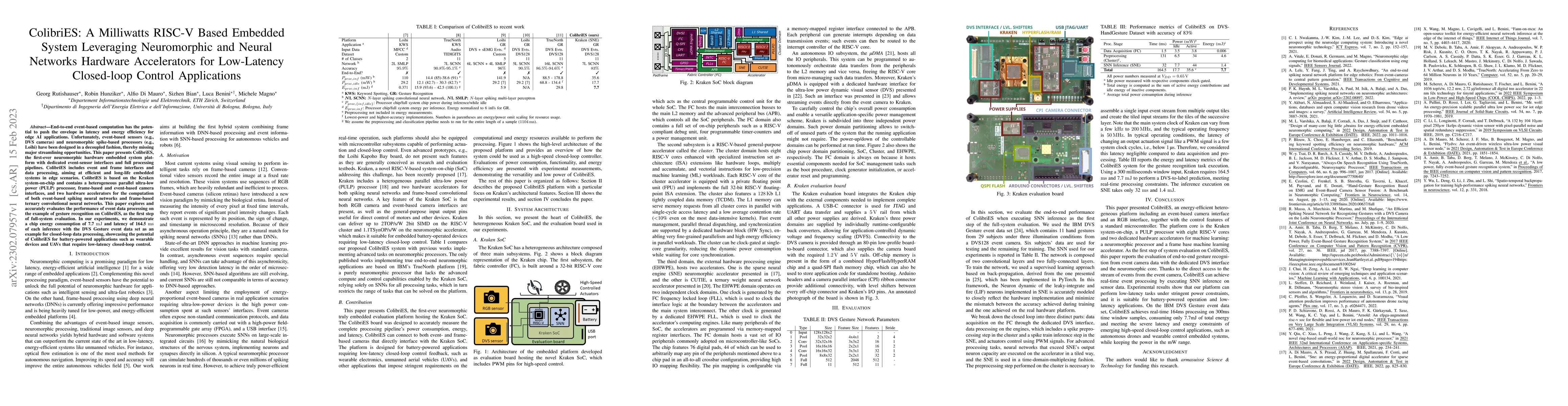 Thumbnail for ColibriES: A Milliwatts RISC-V Based Embedded System Leveraging
  Neuromorphic and Neural Networks Hardware Accelerators for Low-Latency
  Closed-loop Control Applications