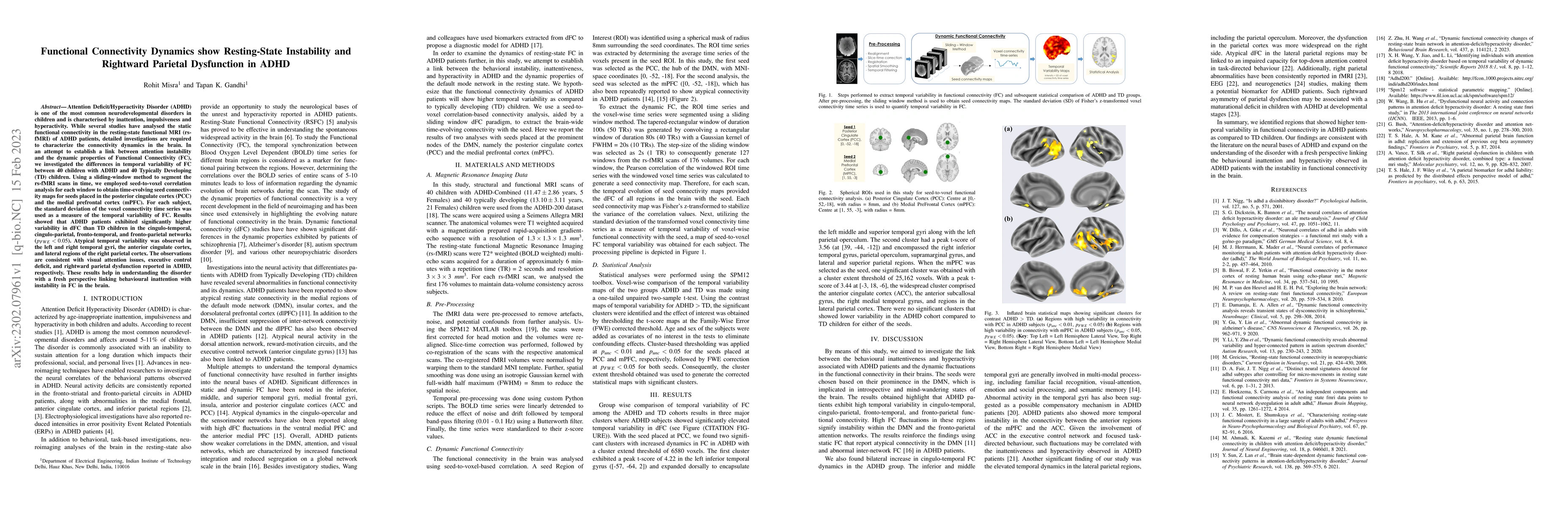 Thumbnail for Functional Connectivity Dynamics show Resting-State Instability and
  Rightward Parietal Dysfunction in ADHD