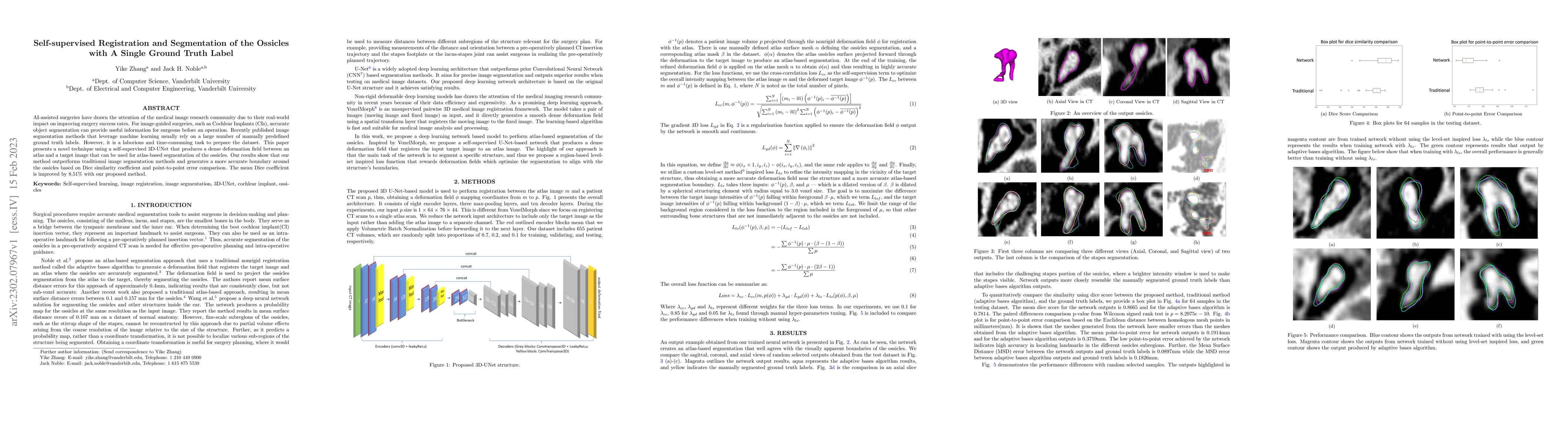 Thumbnail for Self-supervised Registration and Segmentation of the Ossicles with A
  Single Ground Truth Label