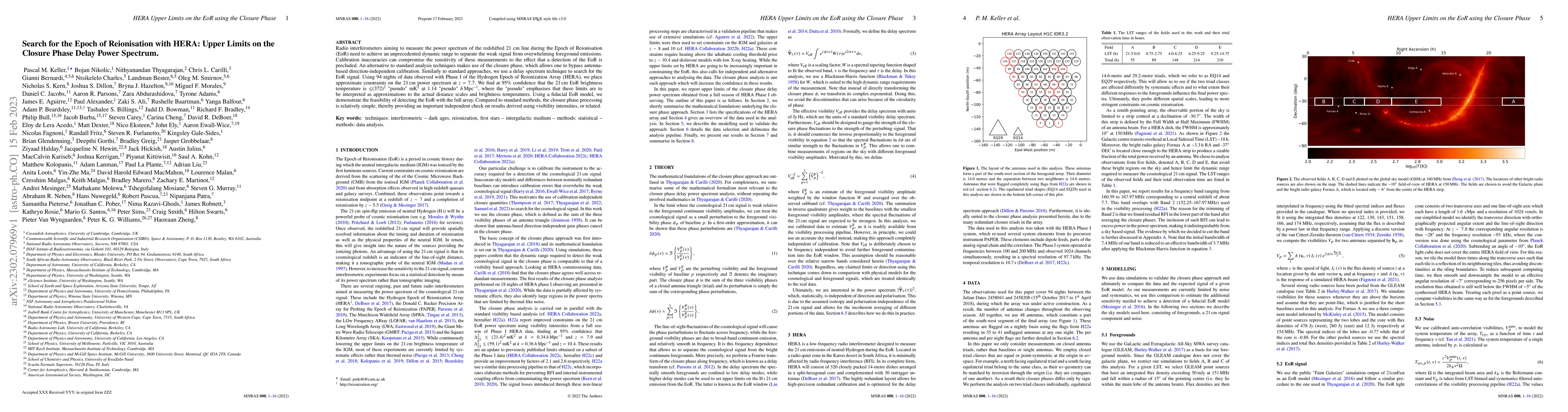 Thumbnail for Search for the Epoch of Reionisation with HERA: Upper Limits on the
  Closure Phase Delay Power Spectrum
