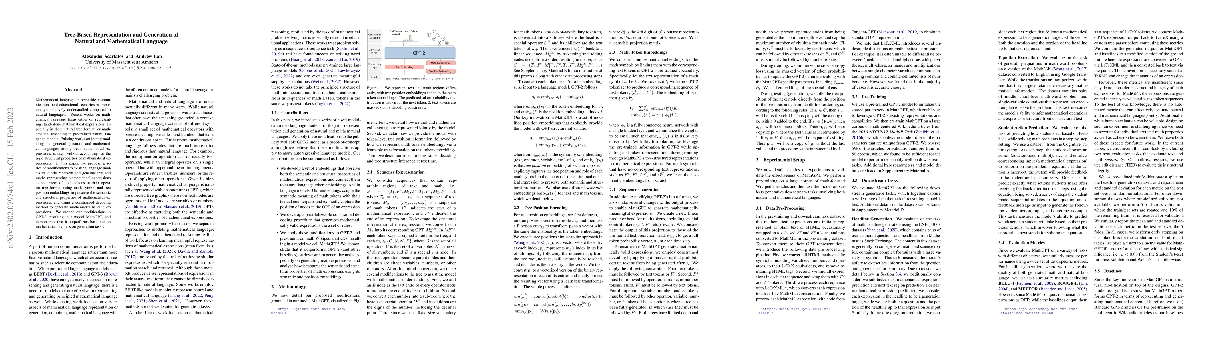 Thumbnail for Tree-Based Representation and Generation of Natural and Mathematical
  Language