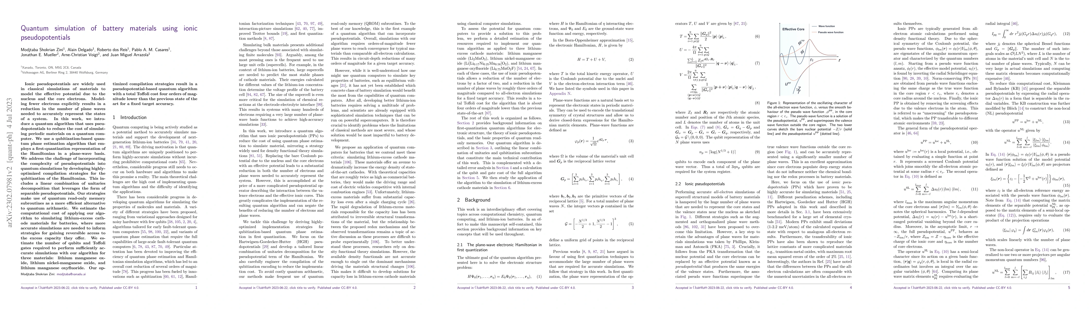 Thumbnail for Quantum simulation of battery materials using ionic pseudopotentials