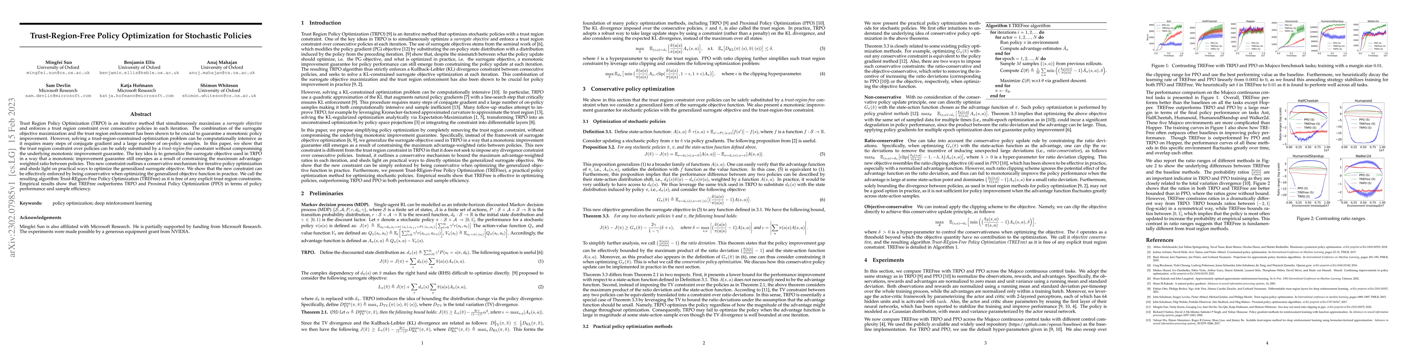 Thumbnail for Trust-Region-Free Policy Optimization for Stochastic Policies