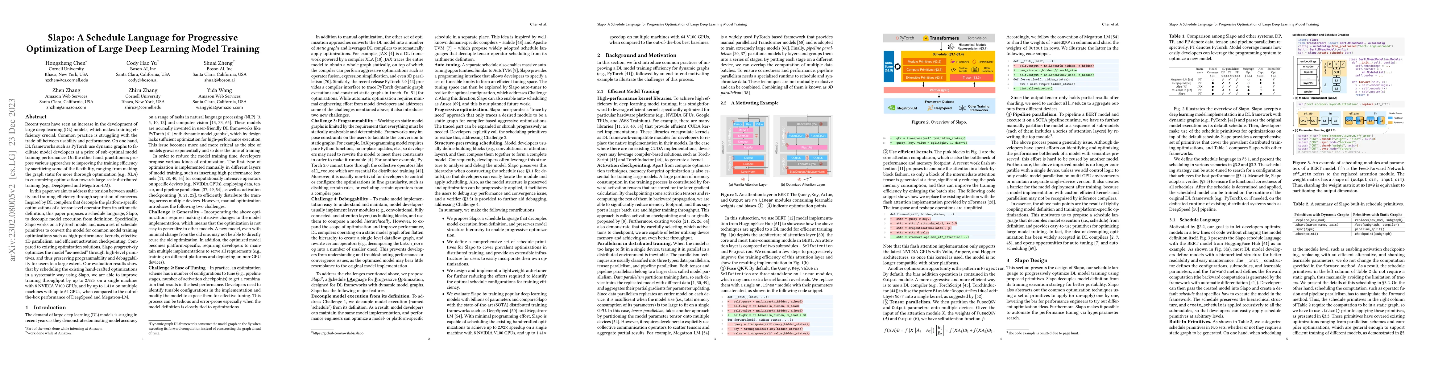 Thumbnail for Slapo: A Schedule Language for Progressive Optimization of Large Deep
  Learning Model Training