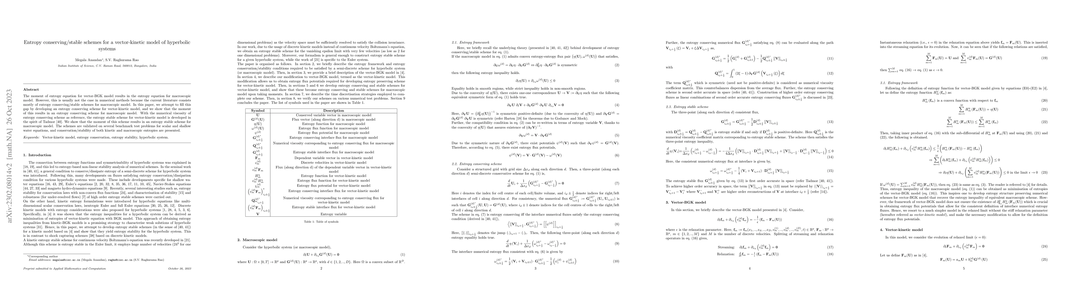 Thumbnail for Entropy conserving/stable schemes for a vector-kinetic model of
  hyperbolic systems